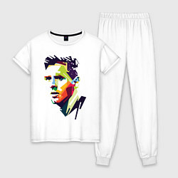 Пижама хлопковая женская Lionel Messi: fun-art, цвет: белый