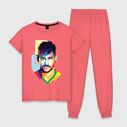 Пижама хлопковая женская Neymar: fun-art, цвет: коралловый