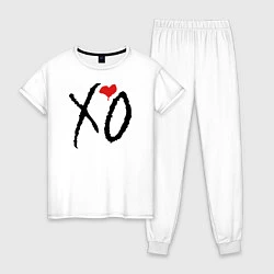 Пижама хлопковая женская XO, цвет: белый