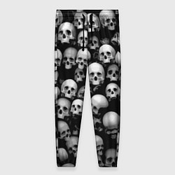Брюки женские Черепа на черном, цвет: 3D-принт
