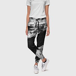 Брюки женские Белый и черный, цвет: 3D-принт — фото 2