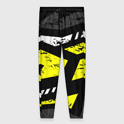 Женские брюки Black yellow abstract sport style