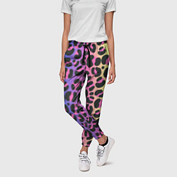 Брюки женские Neon Leopard Pattern, цвет: 3D-принт — фото 2