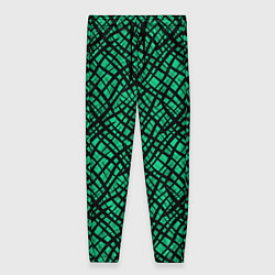 Женские брюки Абстрактный зелено-черный узор