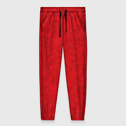 Женские брюки Ярко-красный мраморный узор