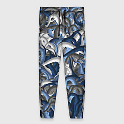 Женские брюки Синий камуфляж с щупальцами