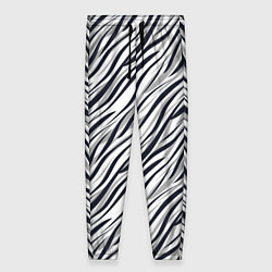 Брюки женские Черно-белый полосатый тигровый, цвет: 3D-принт