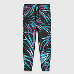 Брюки женские Листья Пальм Неон, цвет: 3D-принт