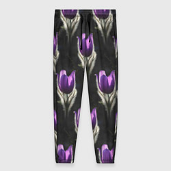 Женские брюки Фиолетовые цветы - паттерн