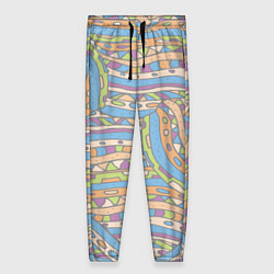 Женские брюки Разноцветный геометрический узор в стиле дудл