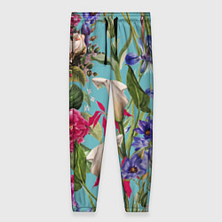 Женские брюки Цветы Ярко-Синие