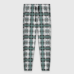 Женские брюки Серо-зеленый клетчатый узор шотландка
