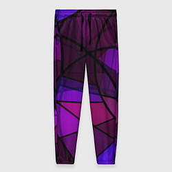 Брюки женские Абстрактный в пурпурных тонах узор, цвет: 3D-принт