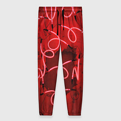 Женские брюки Неоновые закрученные фонари - Красный
