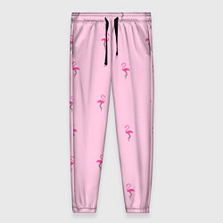Женские брюки Фламинго на розовом фоне