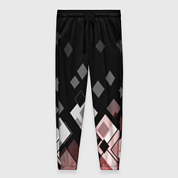Женские брюки Geometric pattern черно-коричневый узор Ромбы