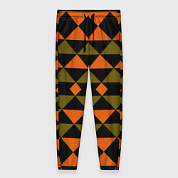 Женские брюки Геометрический узор черно-оранжевые фигуры