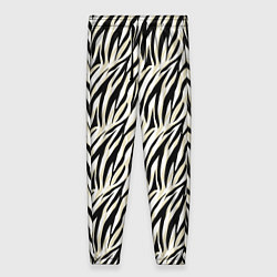 Брюки женские Тигровый полосатый узор-черные, бежевые полосы на, цвет: 3D-принт