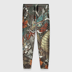 Женские брюки Тигр и дракон мифические
