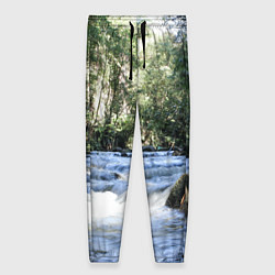 Брюки женские Течёт река в лесу, цвет: 3D-принт