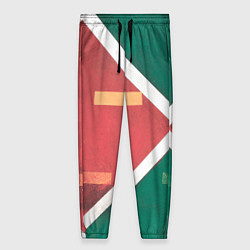 Женские брюки Абстрактная красная и зелёная поверхность с линиям