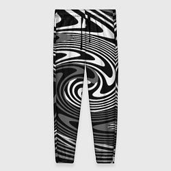 Брюки женские Black and white abstract pattern, цвет: 3D-принт