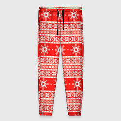 Женские брюки New Year snowflake pattern