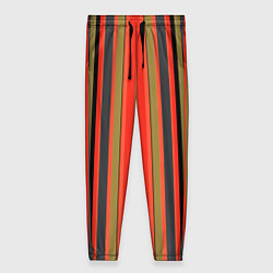 Женские брюки Вертикальные полосы в оранжево-коричневых тонах
