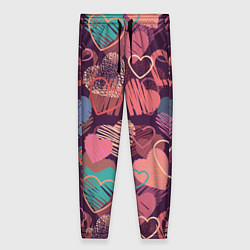 Женские брюки Узор из разных сердец