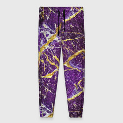 Женские брюки Фиолетовые и золотые блестки