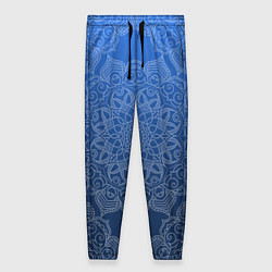 Женские брюки Мандала на градиенте синего цвета