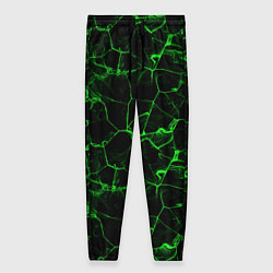 Брюки женские Разломы зеленого пламени, цвет: 3D-принт