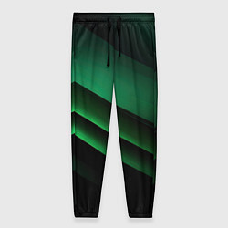 Женские брюки Черно зеленые полосы