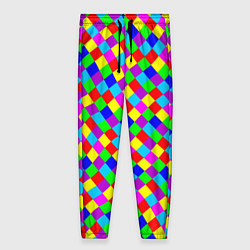 Женские брюки Разноцветные искривленные маленькие квадраты