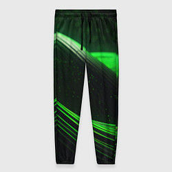 Женские брюки Зеленые абстрактные волны