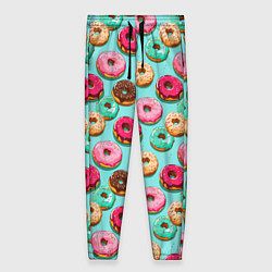 Женские брюки Разноцветные пончики паттерн