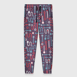 Брюки женские Геометрические детальки, цвет: 3D-принт
