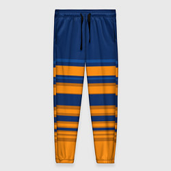 Женские брюки Желто-синий полосатый узор