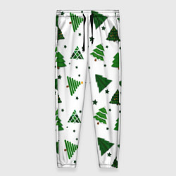Женские брюки Узор с зелеными елочками