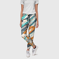 Брюки женские Абстракция разноцветная, цвет: 3D-принт — фото 2
