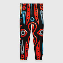 Женские брюки Красно-синий узор в африканском стиле