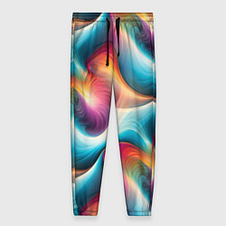 Женские брюки Волнообразная разноцветная абстракция