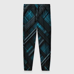 Женские брюки Тёмно-синяя диагональная клетка в шотландском стил