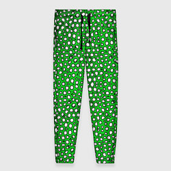 Женские брюки Белые пузырьки на зелёном фоне