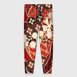 Женские брюки Японские хризантемы с сакурой