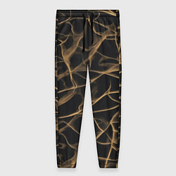 Брюки женские Абстракция черное золото, цвет: 3D-принт