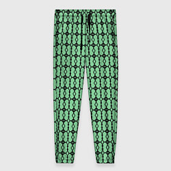 Женские брюки Чёрные узоры на зелёном