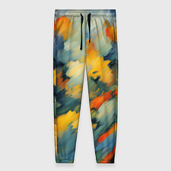 Брюки женские Жёлтые и синие мазки, цвет: 3D-принт