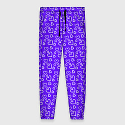 Женские брюки Паттерн маленькие сердечки фиолетовый