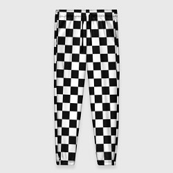 Женские брюки Шахматное поле чёрно-белый